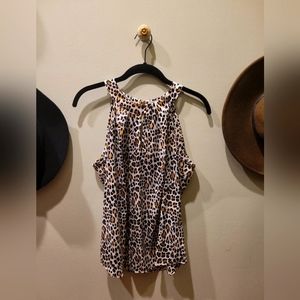 White House Black Market leopard print sleeveless top